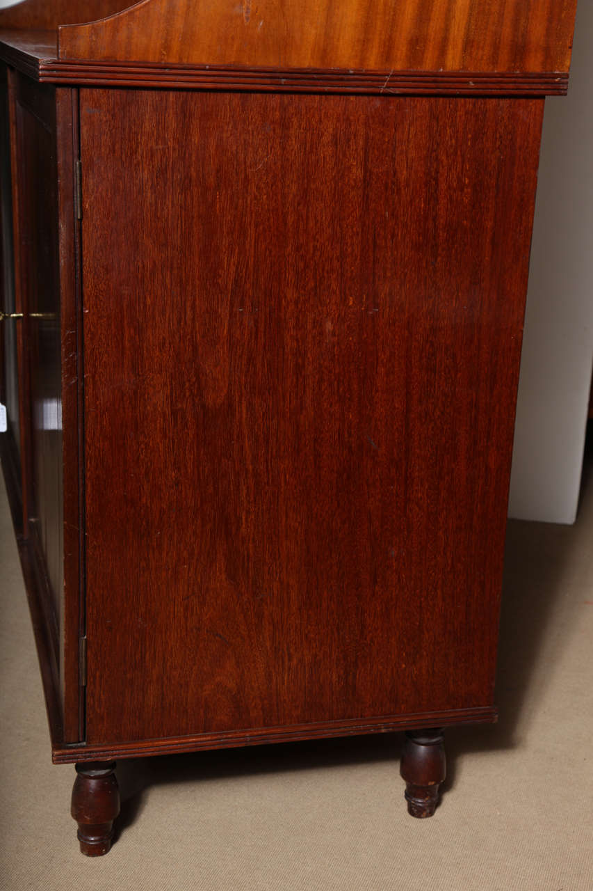 Mid 19th Century English, Mahogany Waterfall Bookcase with Two Doors and Storage For Sale 6
