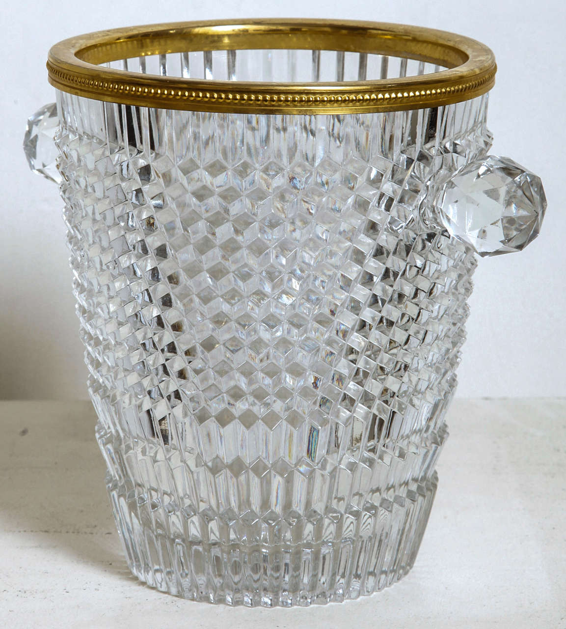 French Crystal Champagne Cooler For Sale