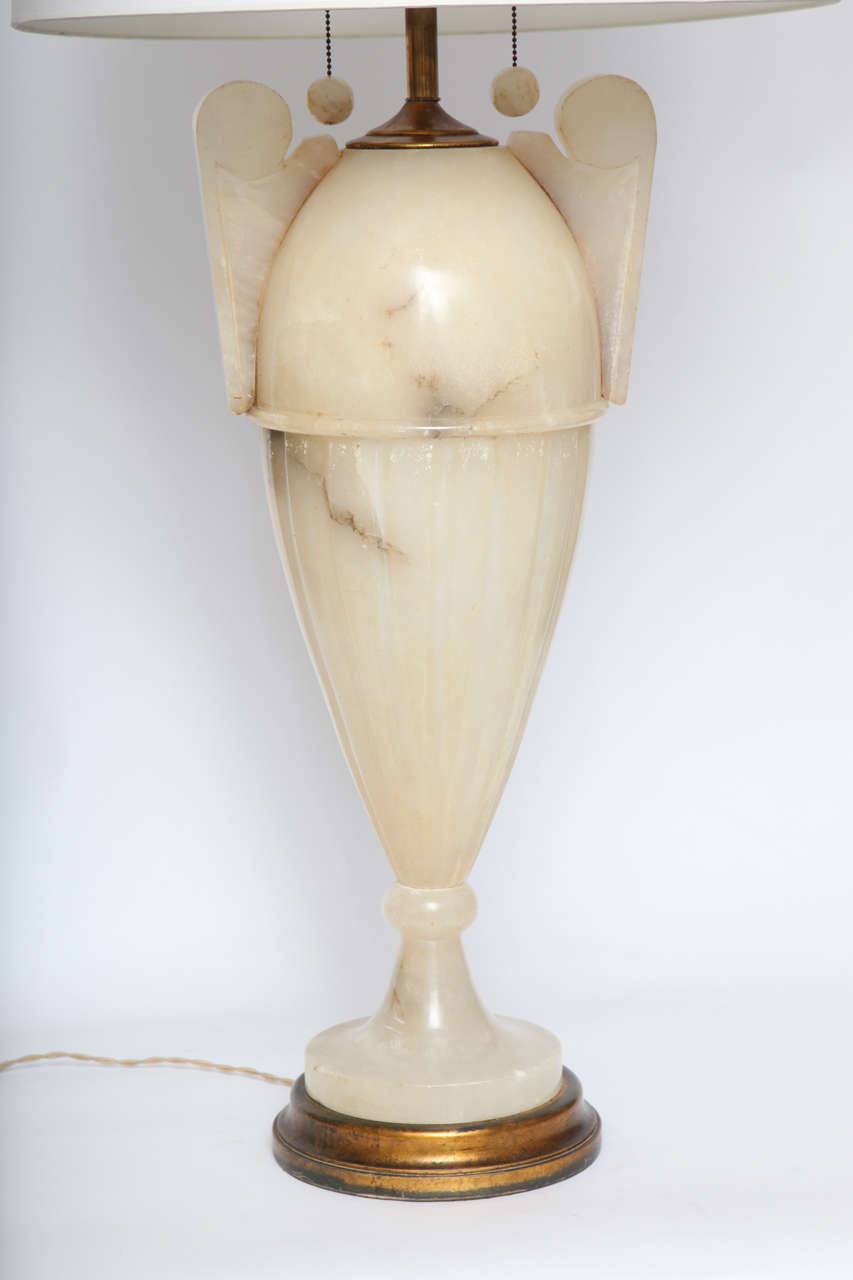 20th Century A 1920's Monumental French Art Deco Alabaster Table Lamp