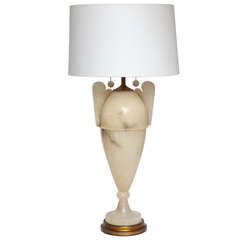 A 1920's Monumental French Art Deco Alabaster Table Lamp