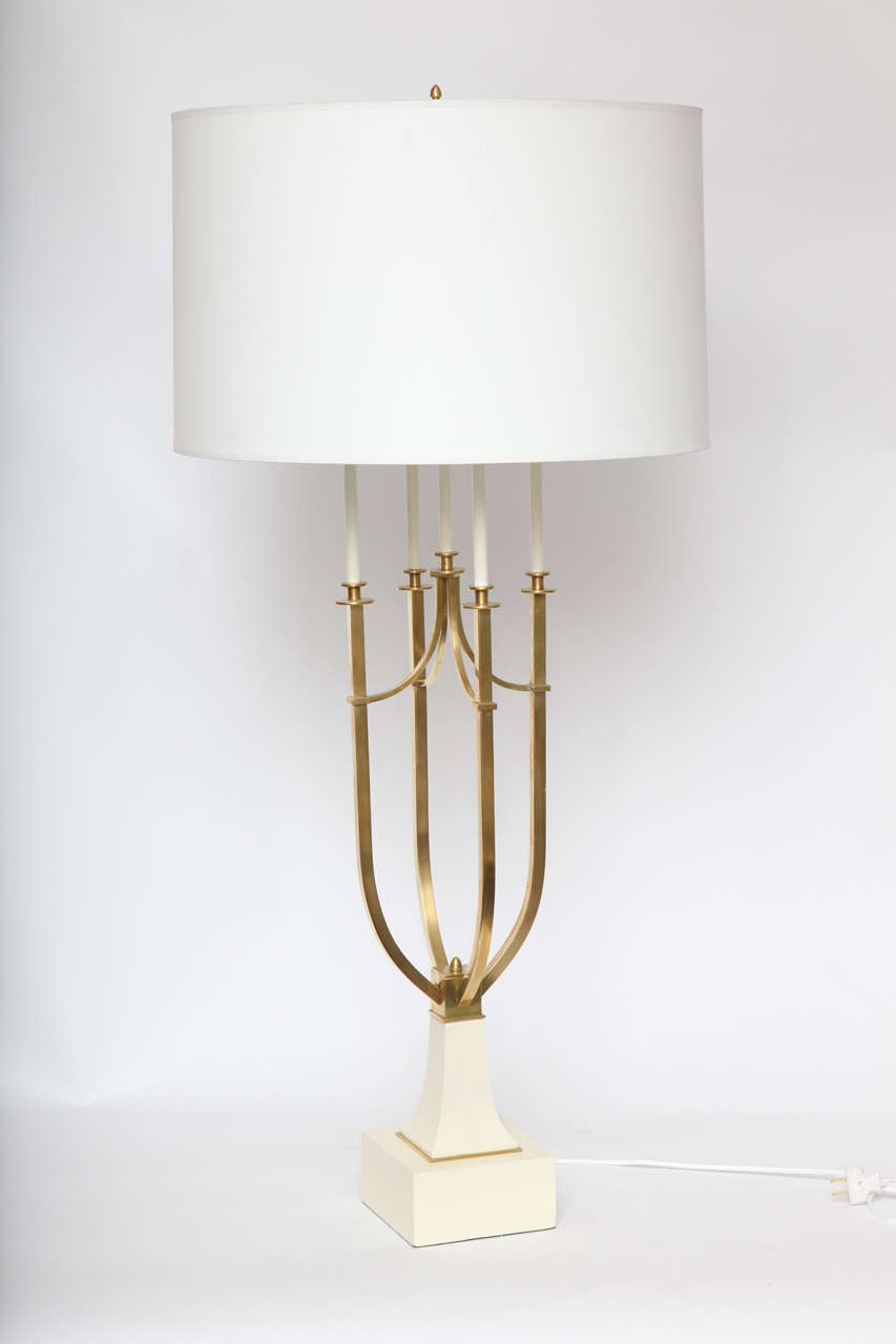 A Pair of 1950's brass Candelabra Table Lamps
