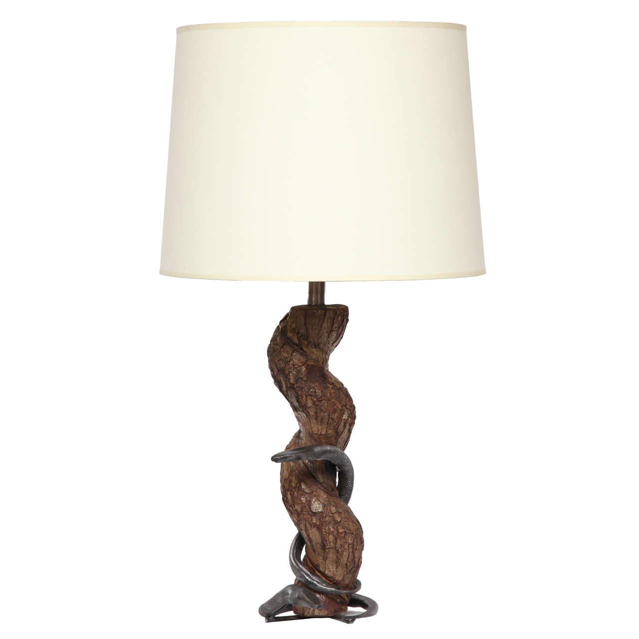 1940s French Art Moderne Sculptural Snake Table Lamp For Sale at 1stdibs