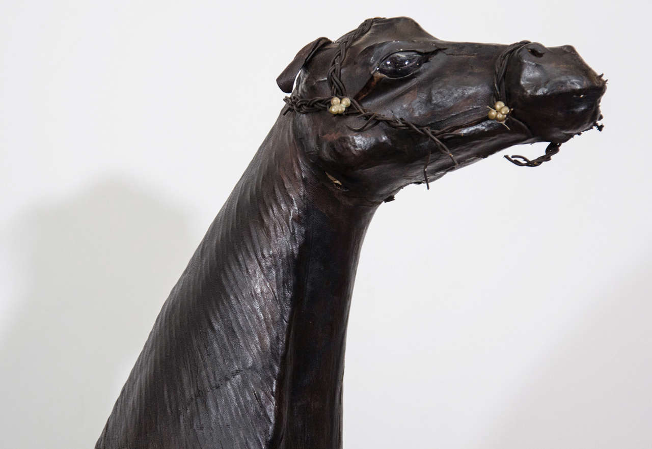 leather horse statue