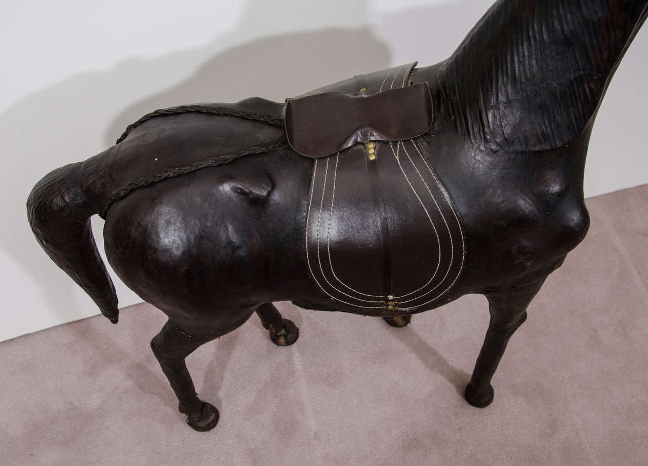 antique leather horse