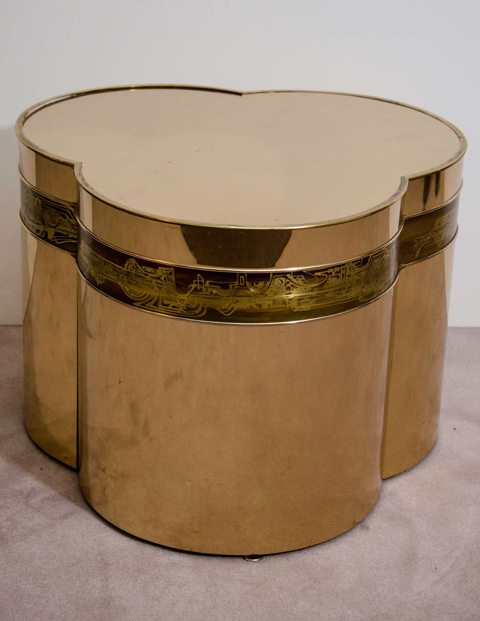 American Pair of Mid Century Brass Trifoil Side Tables by Mastercraft