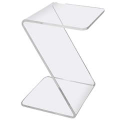 Mid Century Lucite Zig-Zag Side Table