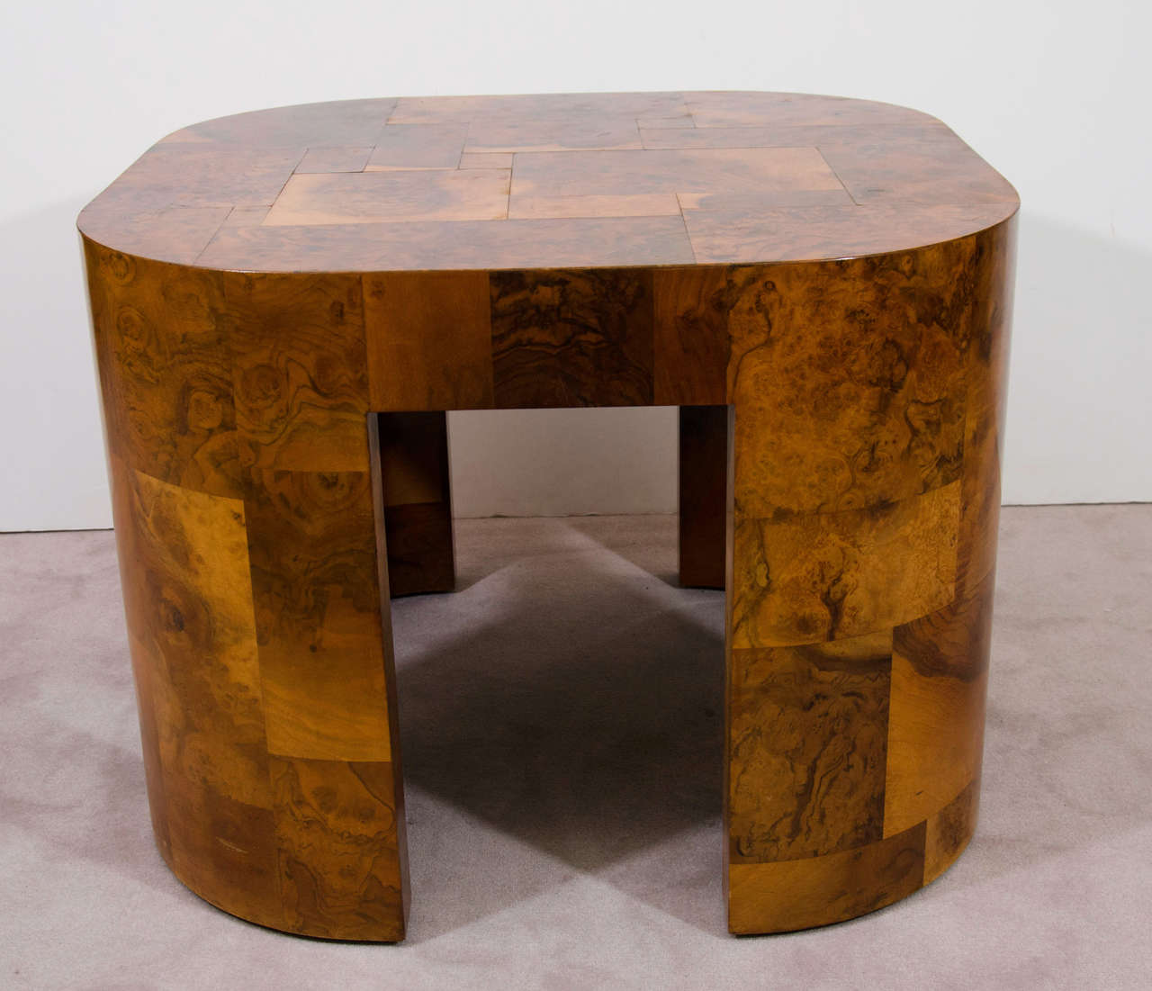 Midcentury Burled Side Table by Paul Evans