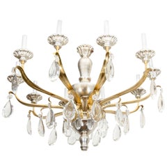 Midcentury 10-Light French Chandelier in Gilt Wood