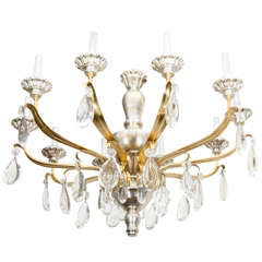 Midcentury 10-Light French Chandelier in Gilt Wood 5