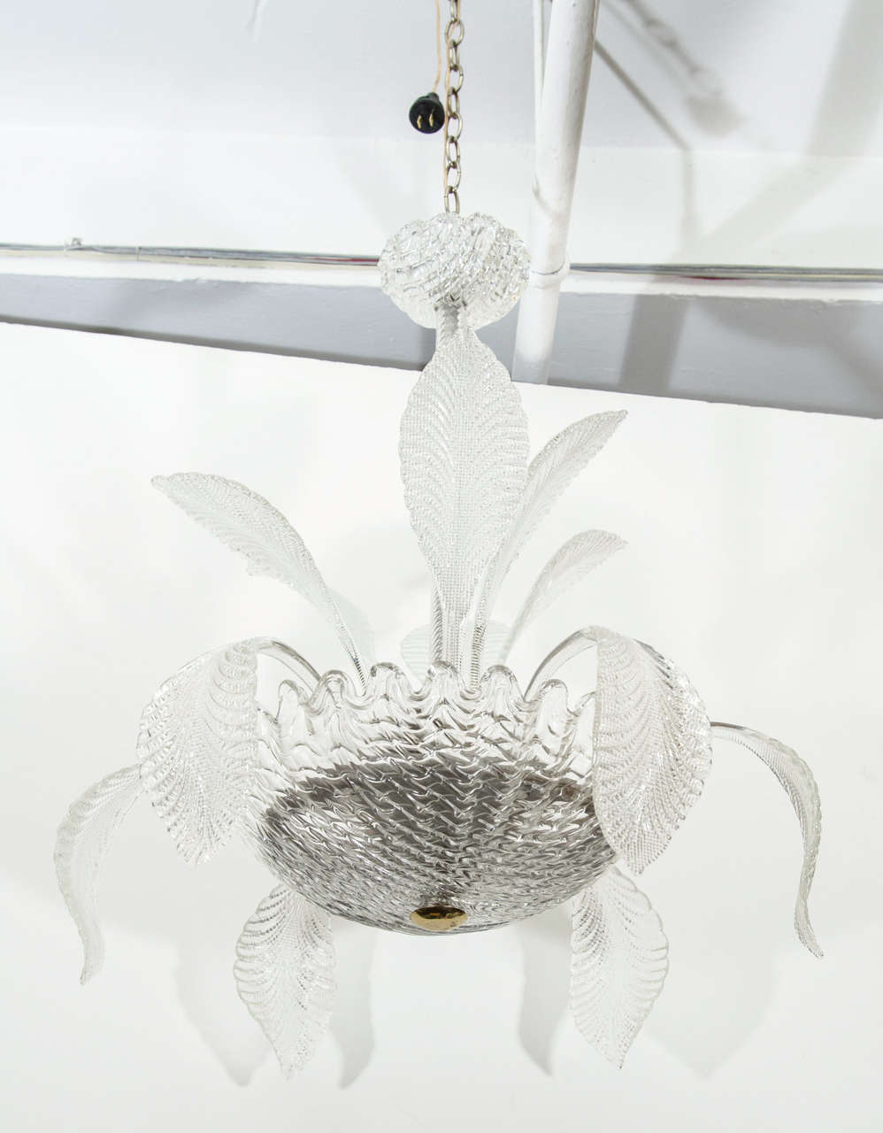 Mid Century Barovier & Toso Leaf Form Murano Glass Chandelier