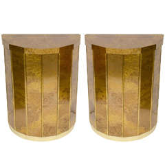 Pair of Mid Century Demi-Lune Tables By Mastercraft