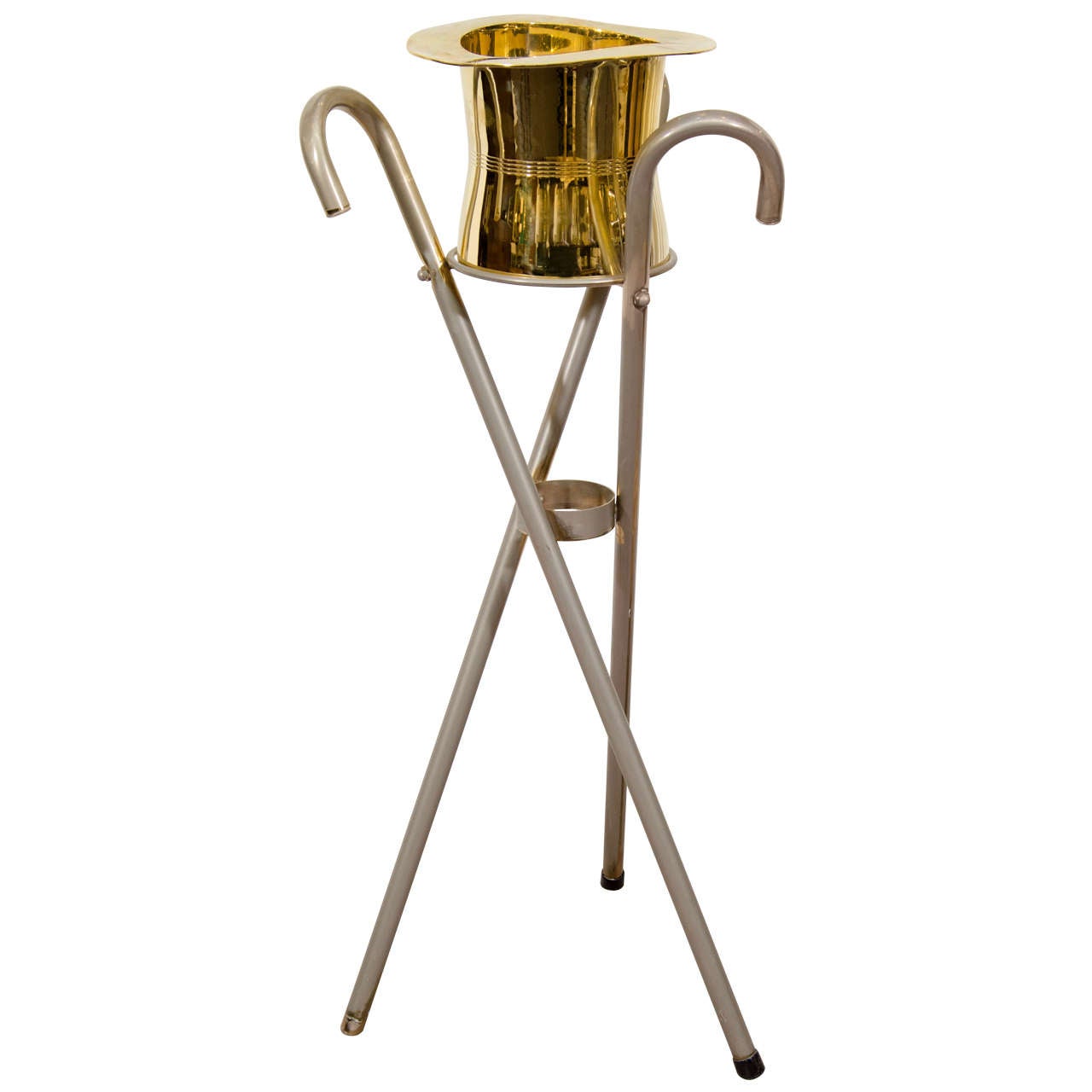 Midcentury Hat and Canes Ice Bucket and Stand at 1stDibs