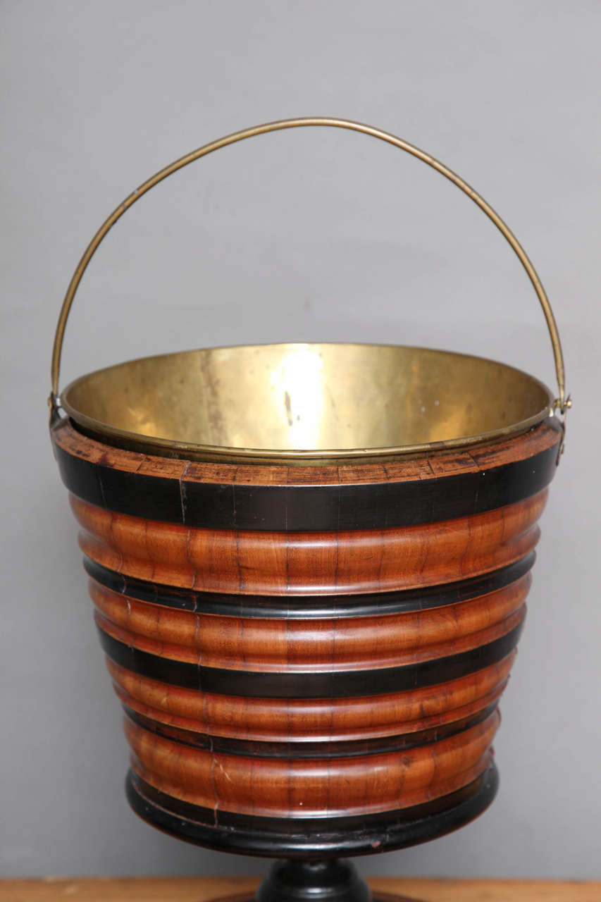 19th Century Dutch Turned and Ebonized Peat Bucket In Good Condition In Greenwich, CT