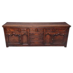 Antique Exceptional George I Oak Low Dresser
