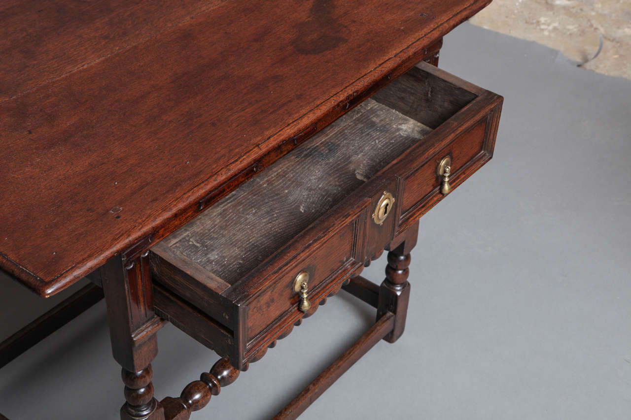 17th Century Charles II Oak Side Table For Sale