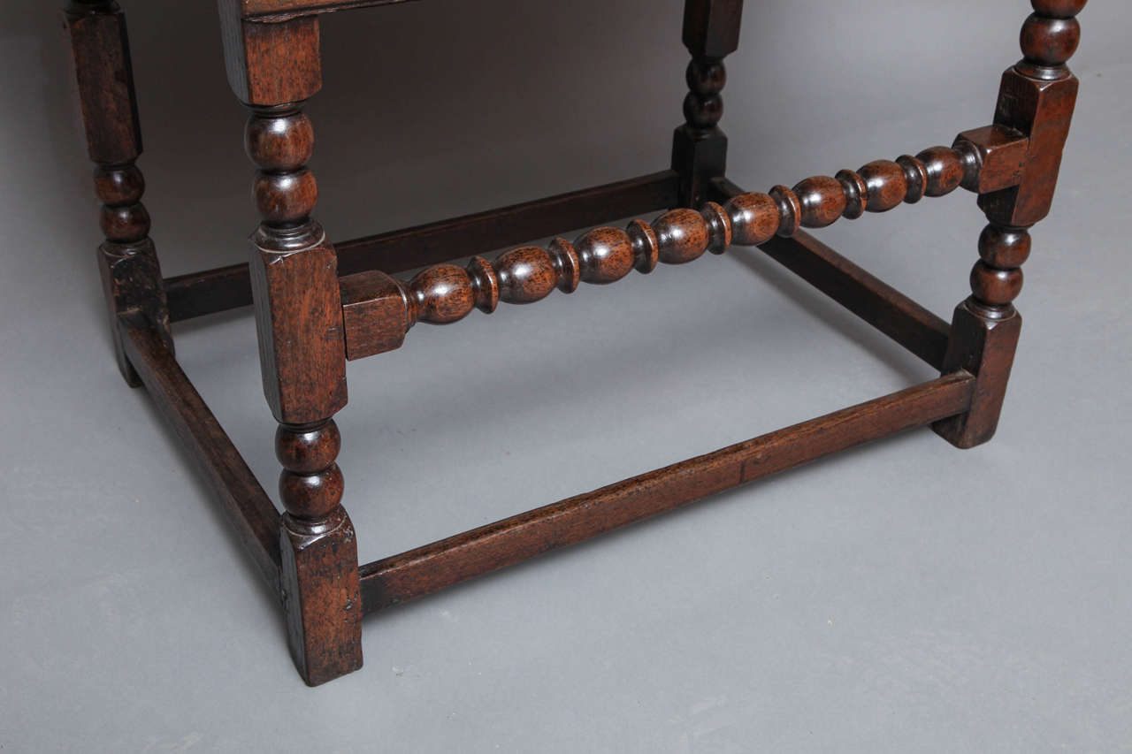 Charles II Oak Side Table For Sale 2