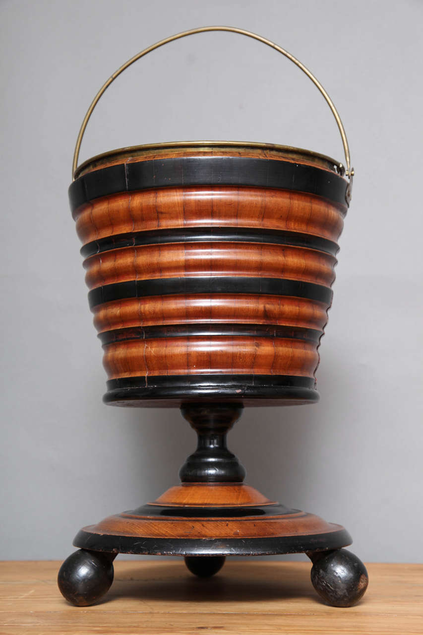 19th Century Dutch Turned and Ebonized Peat Bucket at 1stDibs