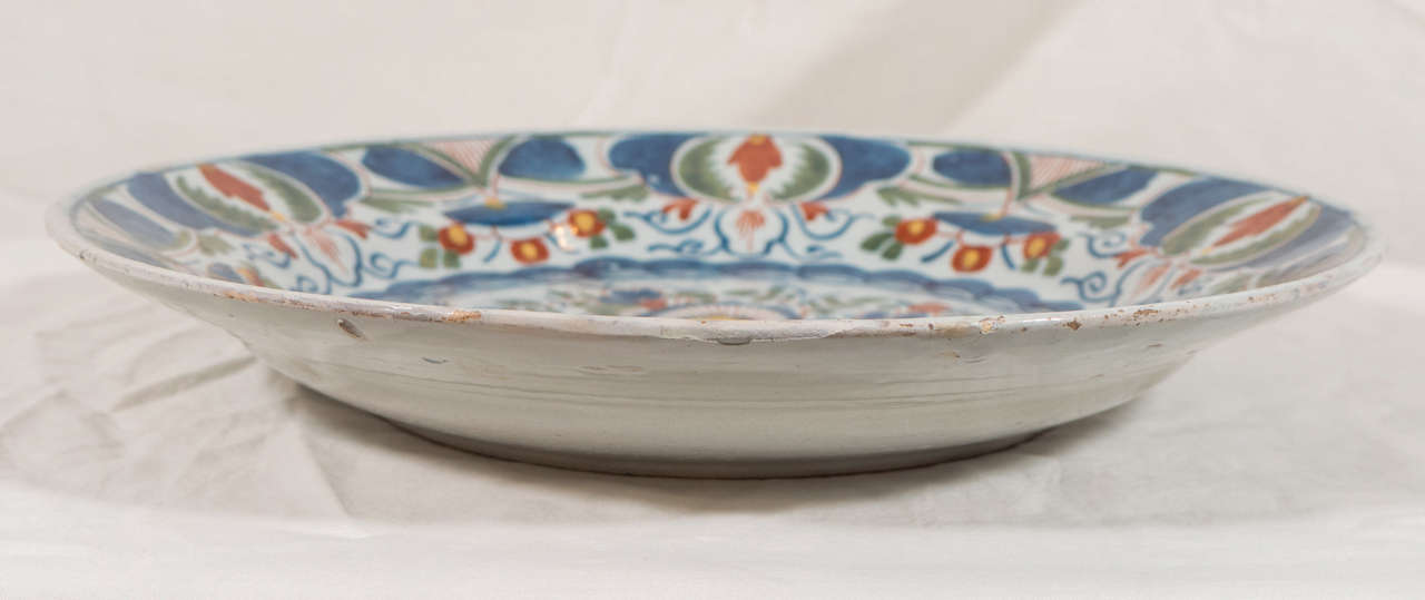 18th Century Dutch, Delft Polychrome Charger 1