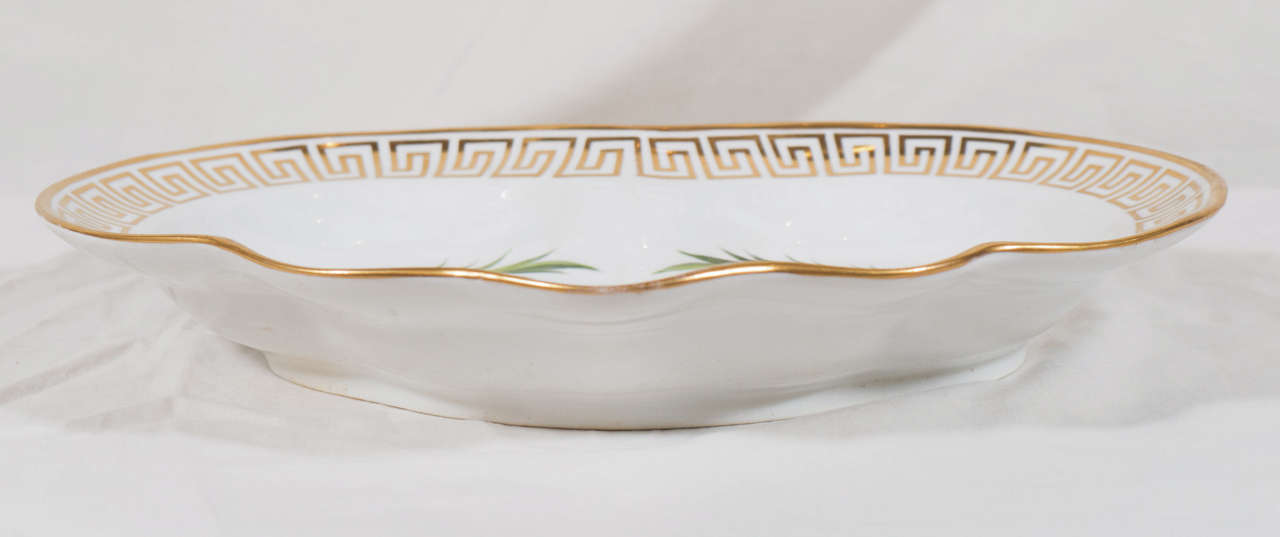 19th Century A Pair of Worcester Armorial Dishes with Greek Key Border