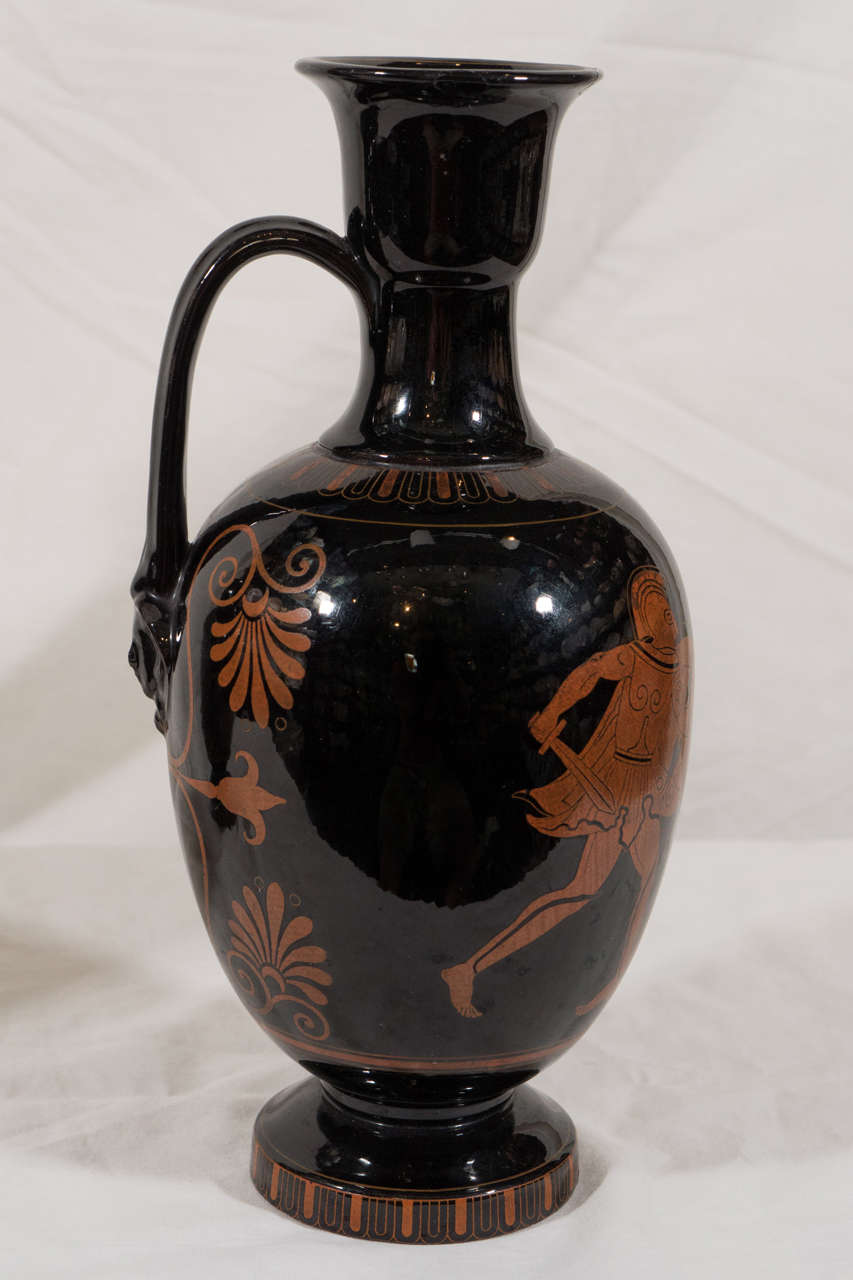 19th Century Pair of Samuel Alcock Etruscan Style Vases