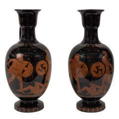 Pair of Samuel Alcock Etruscan Style Vases