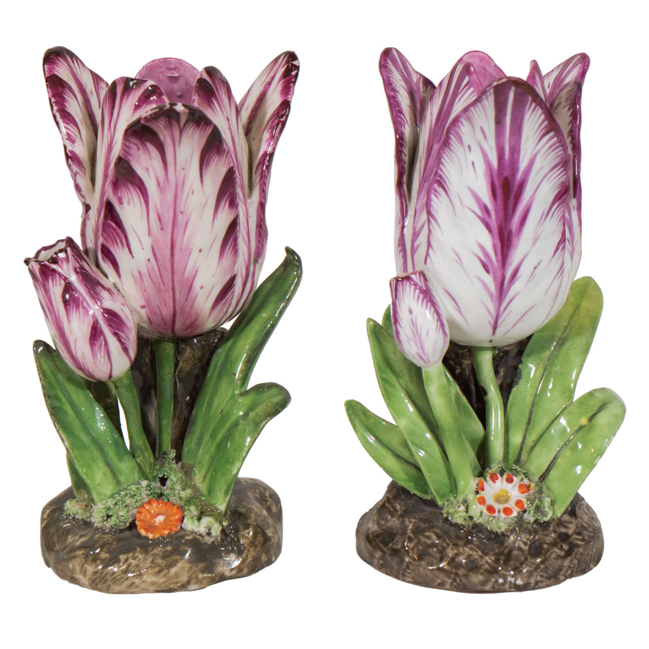 Pair of Porcelain Tulips at 1stdibs
