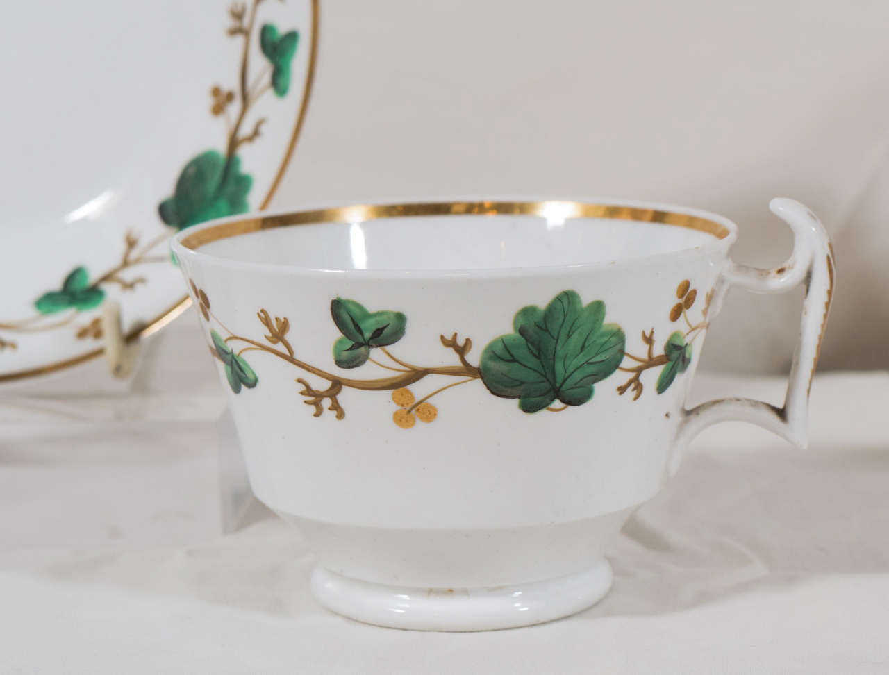 Spode Tea Service for Nine in the "Green Leaves" Pattern at 1stDibs
