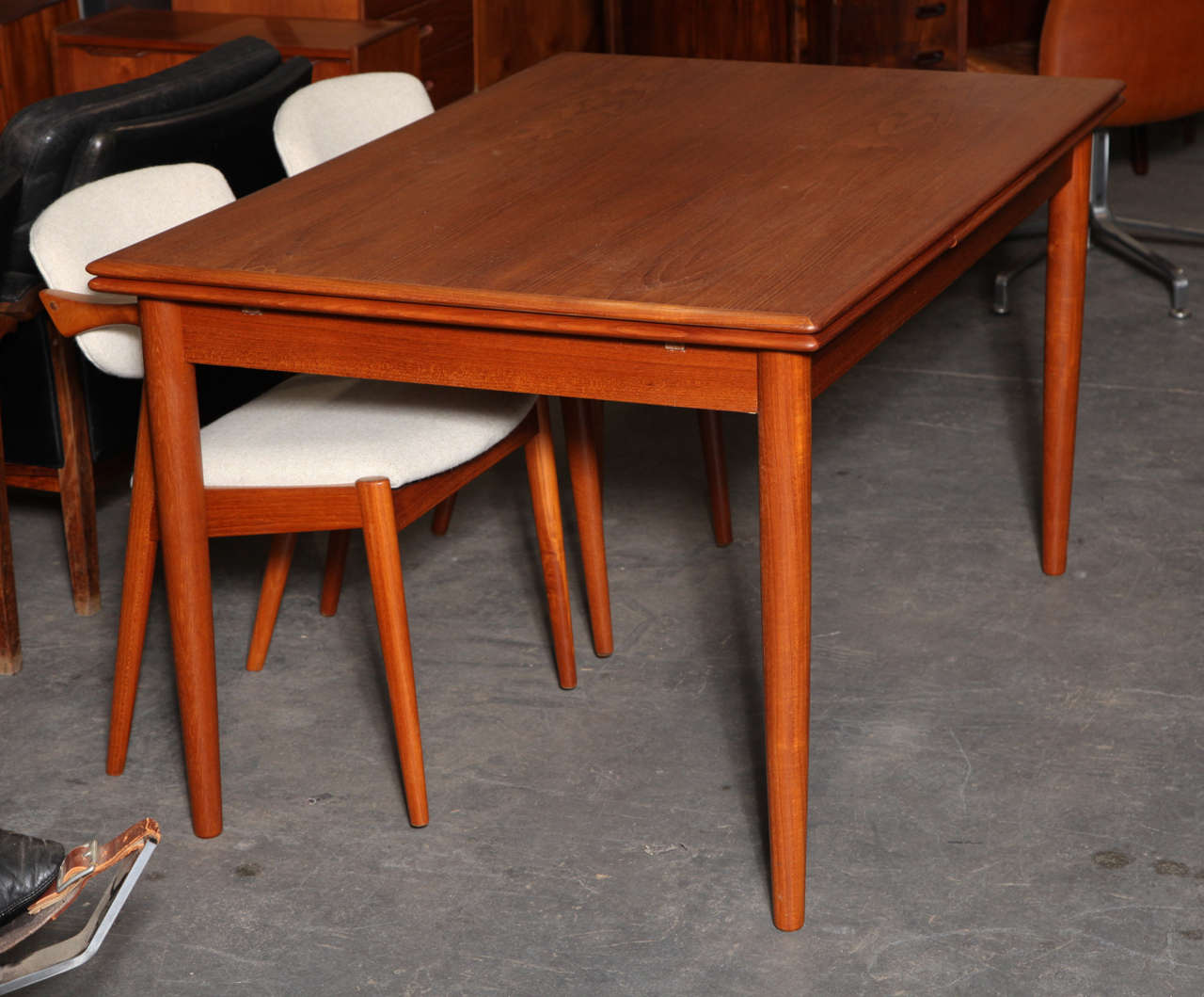 Scandinavian Modern Danish Modern Dining Table In Teak, Expandable
