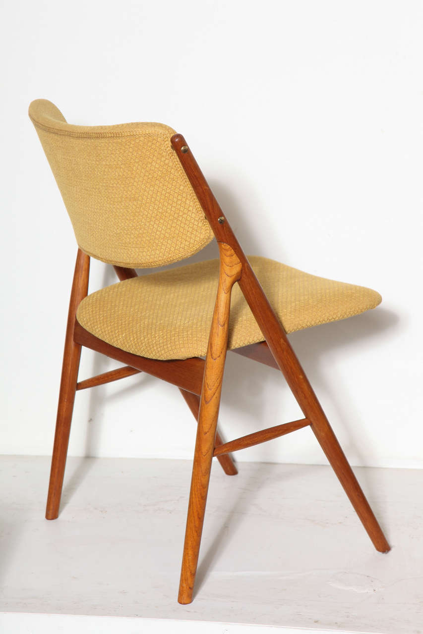 Teak Upholstered Dining Chairs by Dokka, Norway at 1stdibs