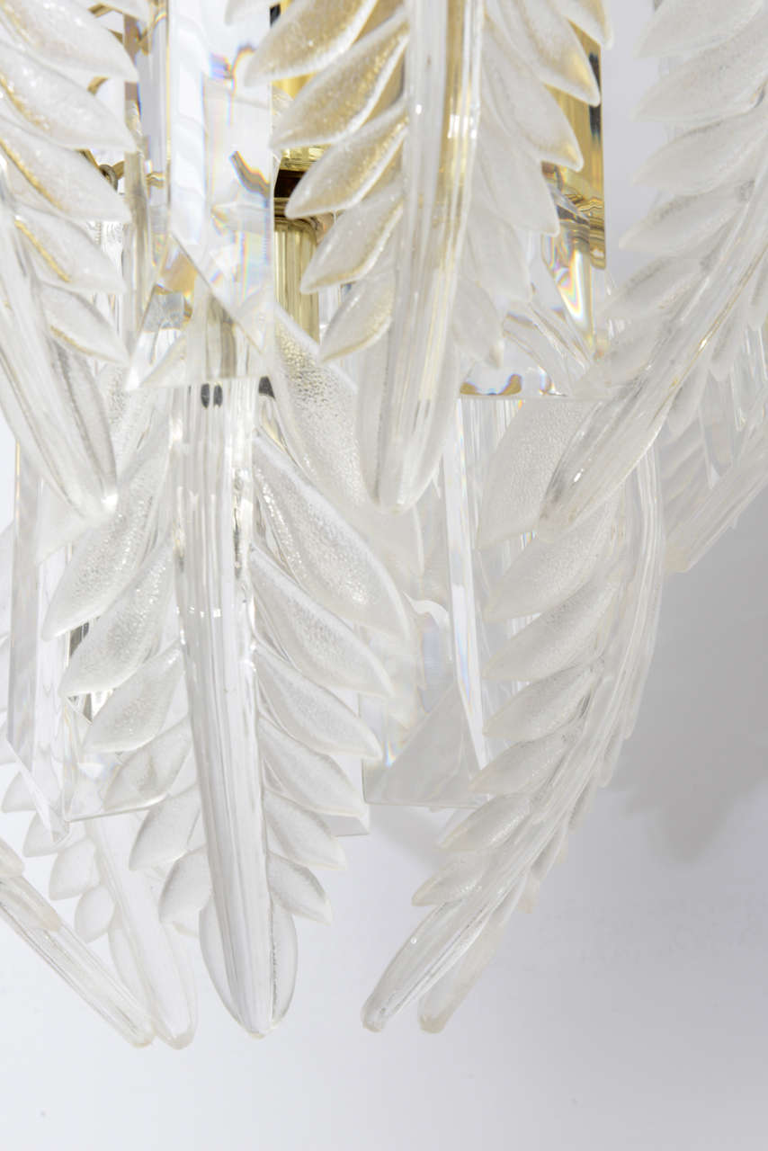 Late 20th Century Small Lucite Palm Frond Chandelier