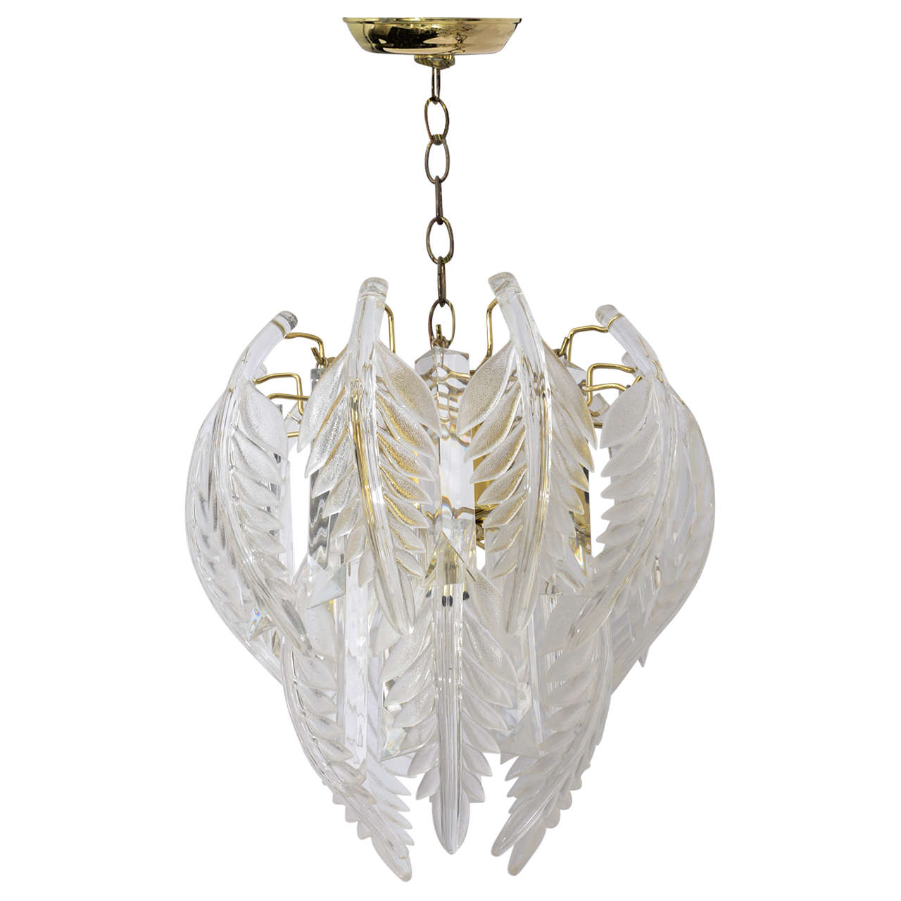 Small Lucite Palm Frond Chandelier
