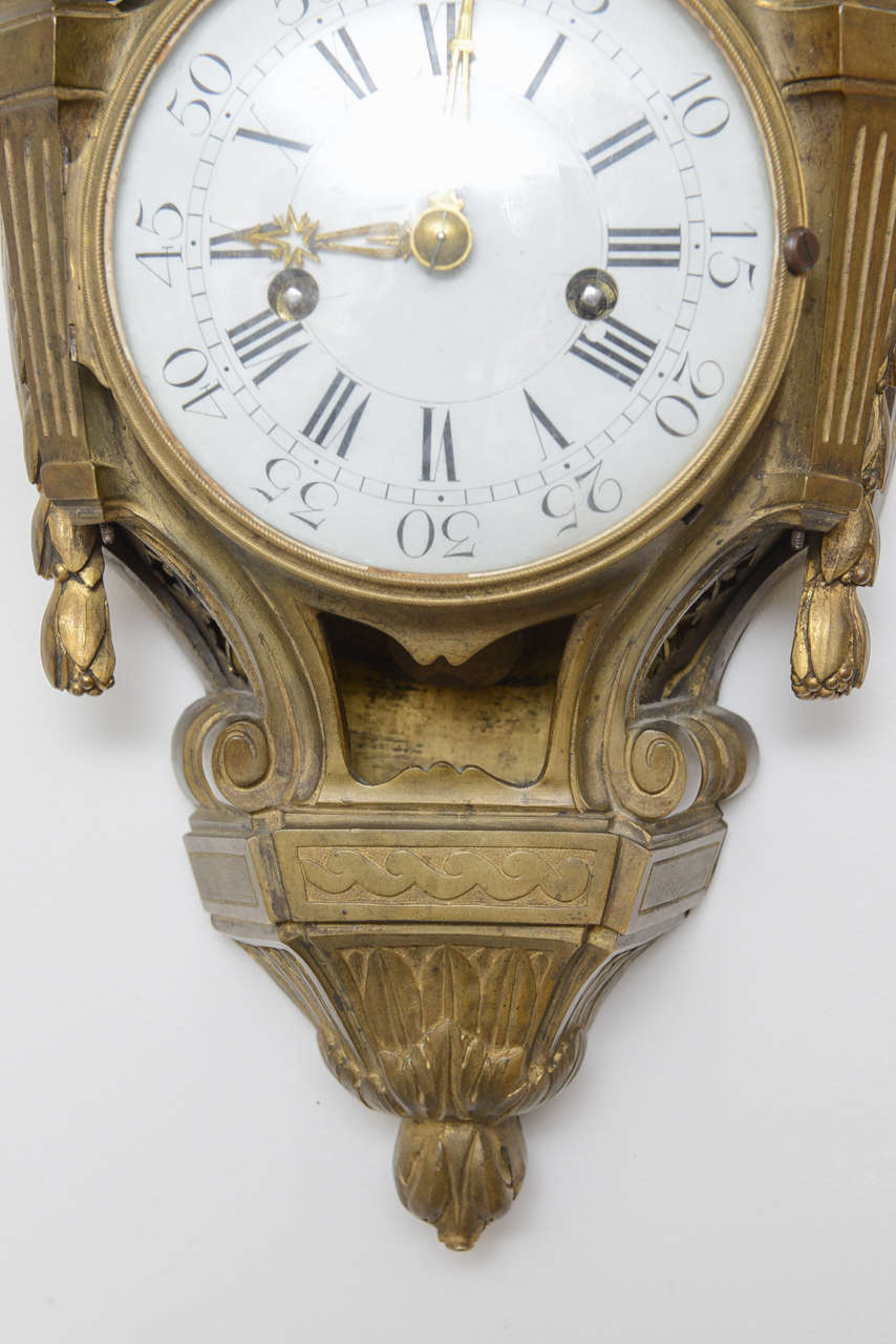 Louis XVI Bronze Cartel Clock, Signed Mabille For Sale 2