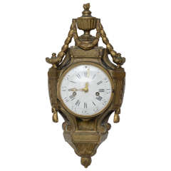 Louis XVI Bronze Cartel Clock, Signed Mabille 1