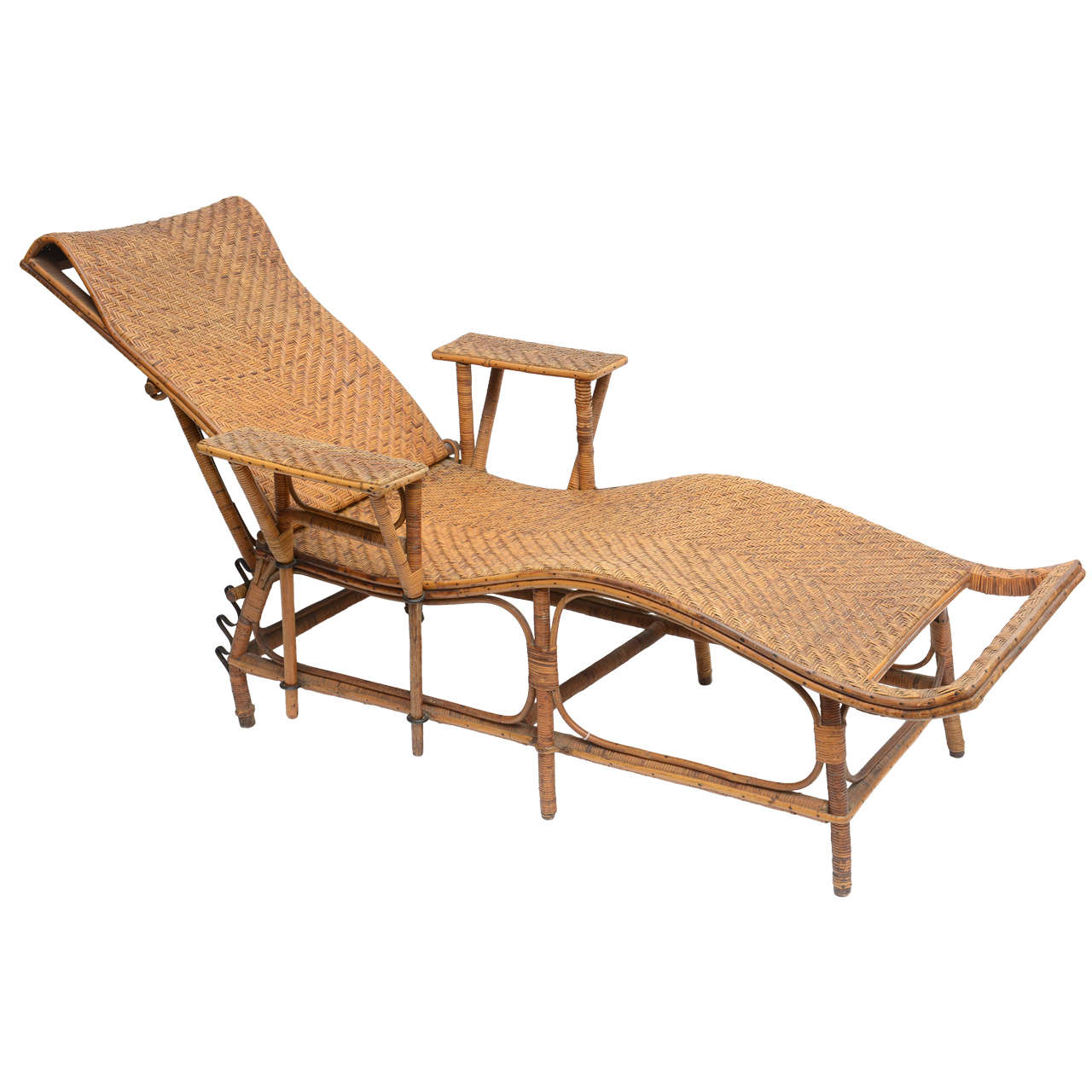 Rattan Folding Lounger at 1stDibs