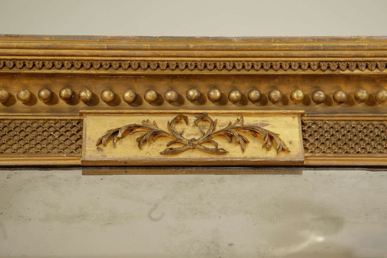 British Large Carved Giltwood and Gesso Overmantle