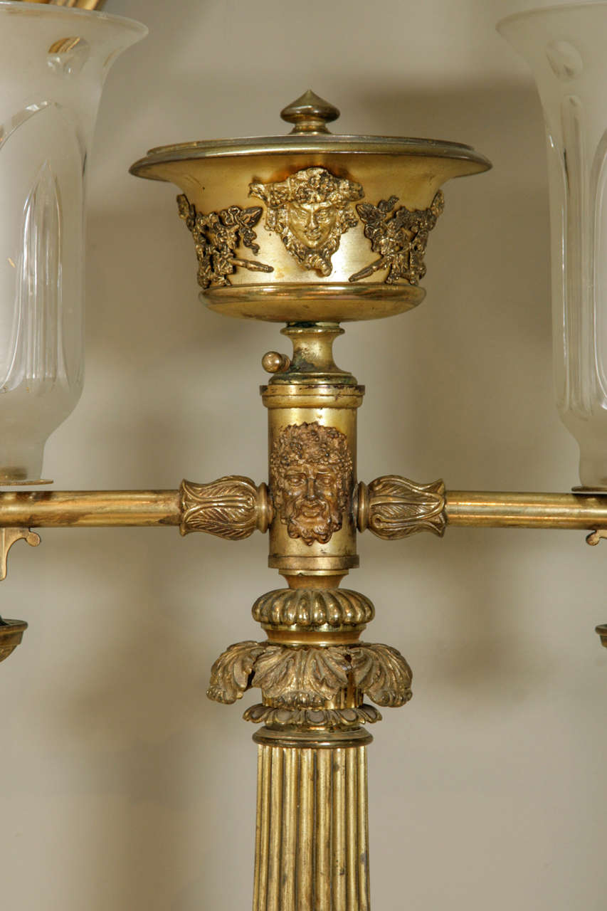 Fine Pair of Regency, Gilt Bronze Colza Lamps by Thomas Messenger and Sons 1