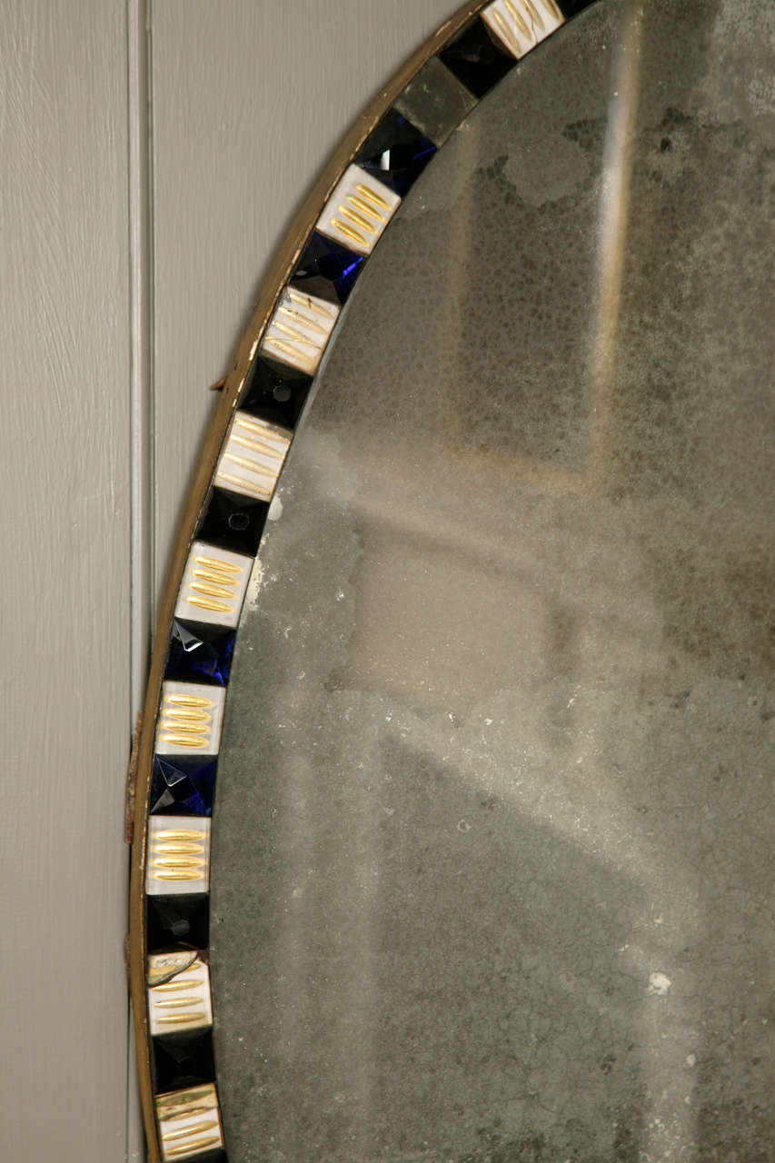 Pair of 18th Century Irish Waterford Crystal Oval Mirrors at 1stDibs