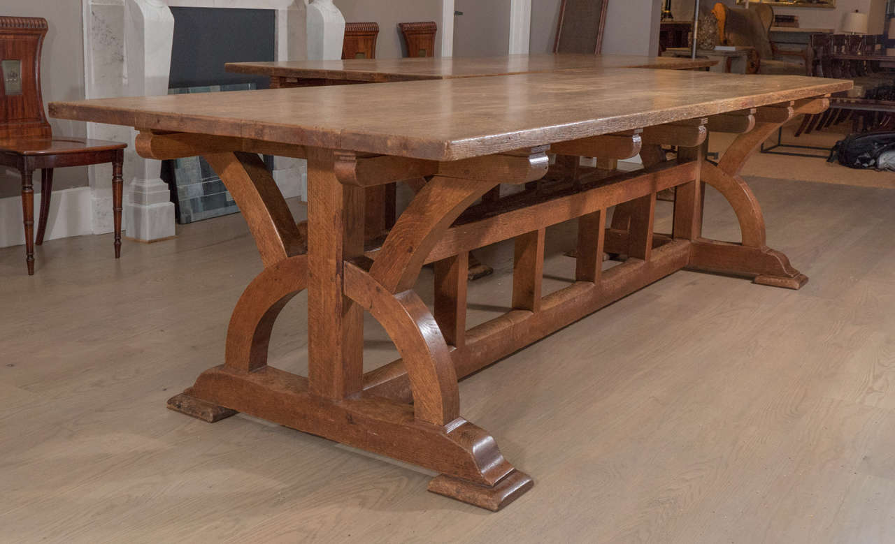 This table is a fine example of the Arts and Craft Movement design from Platts House in Wellnigborough, England. The table is attributed to British architect and designer Arthur Romney Green (1872-1945), who was strongly influenced by British Arts
