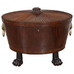 A Beautifully Carved Regency Mahogany Oval Wine Cooler