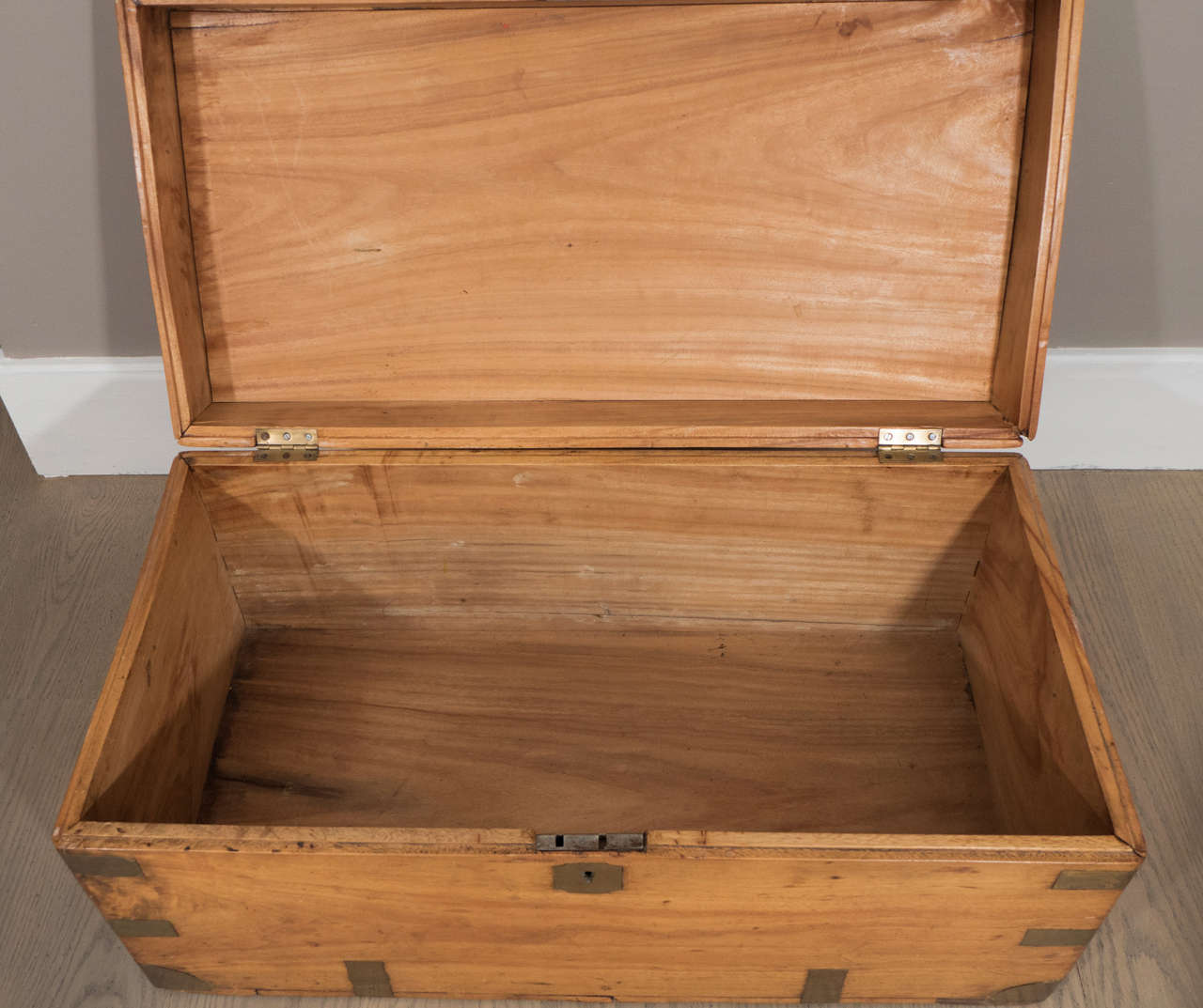 Chinese Export Camphorwood Sea Chest or Campaign Trunk For Sale 2