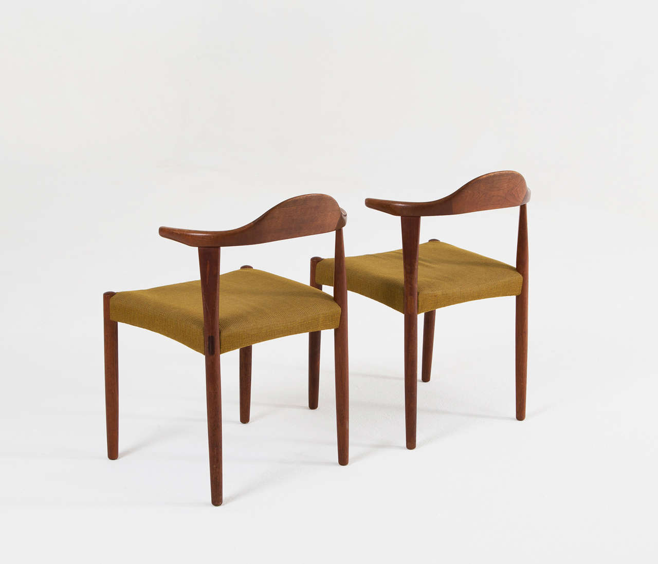 Set of Six Danish Teak Bullhorn Chairs In Good Condition In Waalwijk, NL