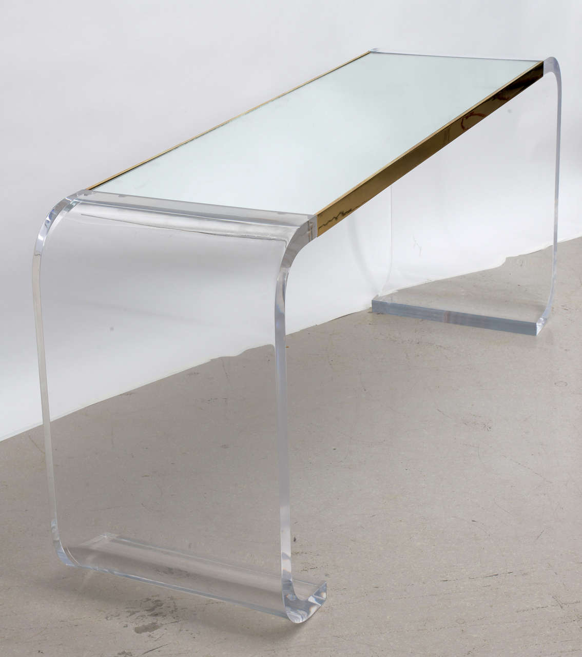 Mid-Century Modern Lucite Waterfall Console Table