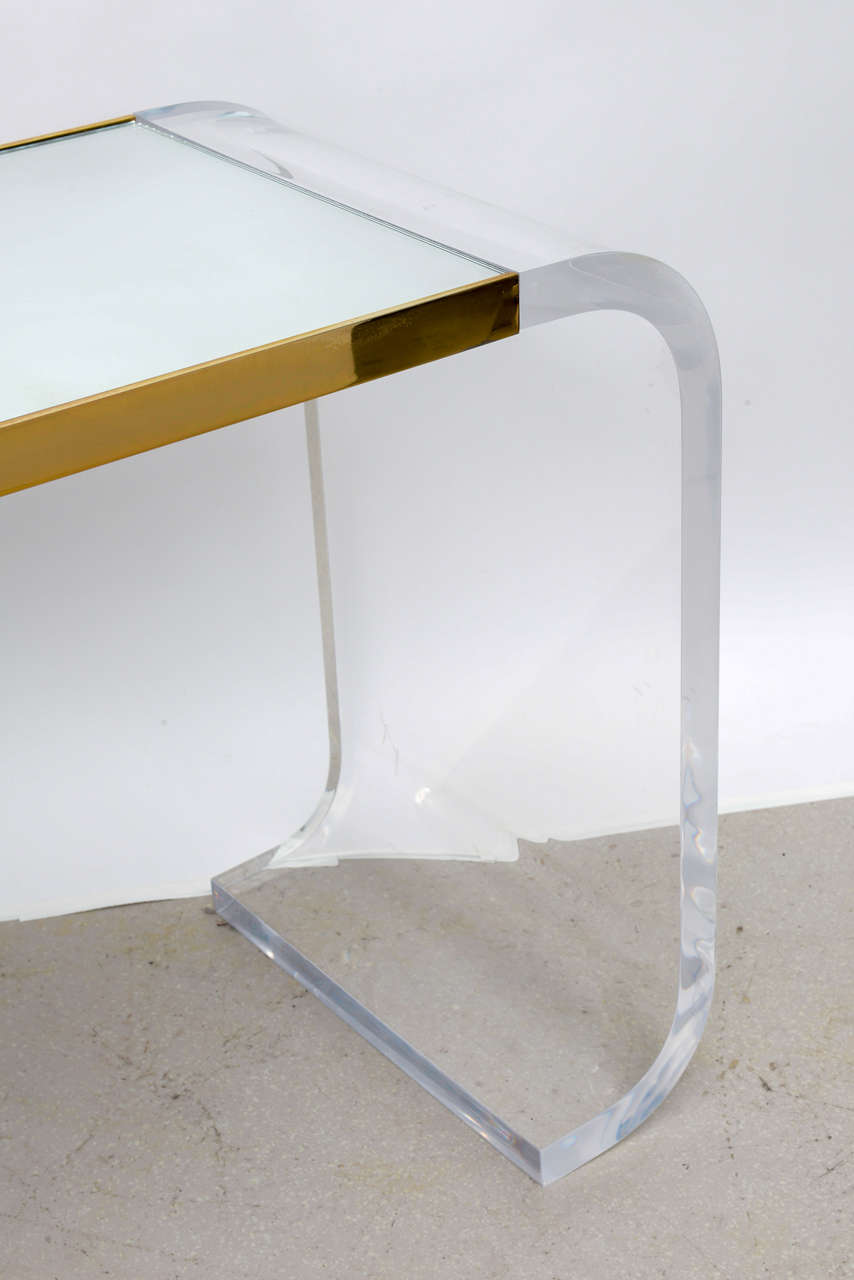 American Lucite Waterfall Console Table