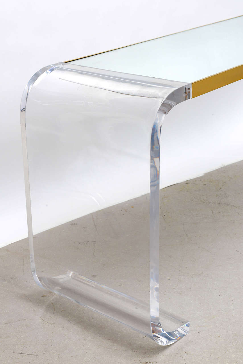 Late 20th Century Lucite Waterfall Console Table