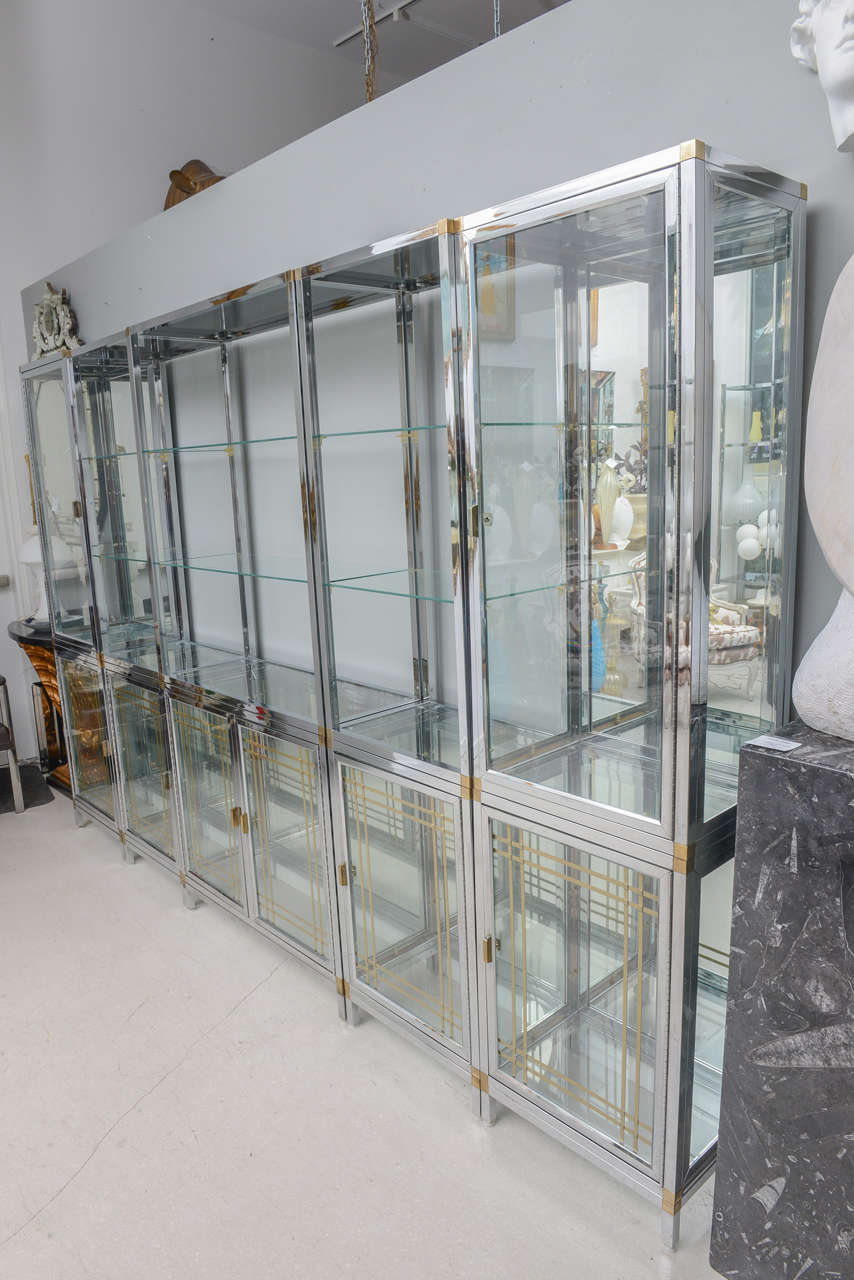 Shop Display of Chrome and Brass Wall Unit 1
