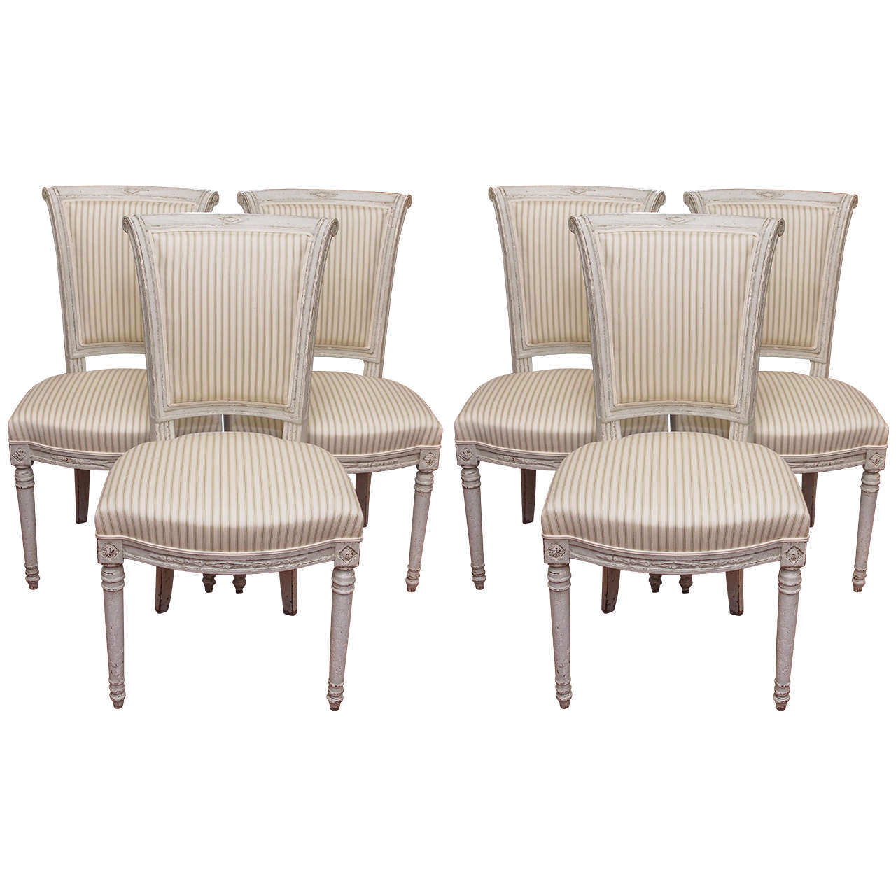 Set of Six Directoire Dining Chairs For Sale