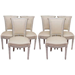 Set of Six Directoire Dining Chairs