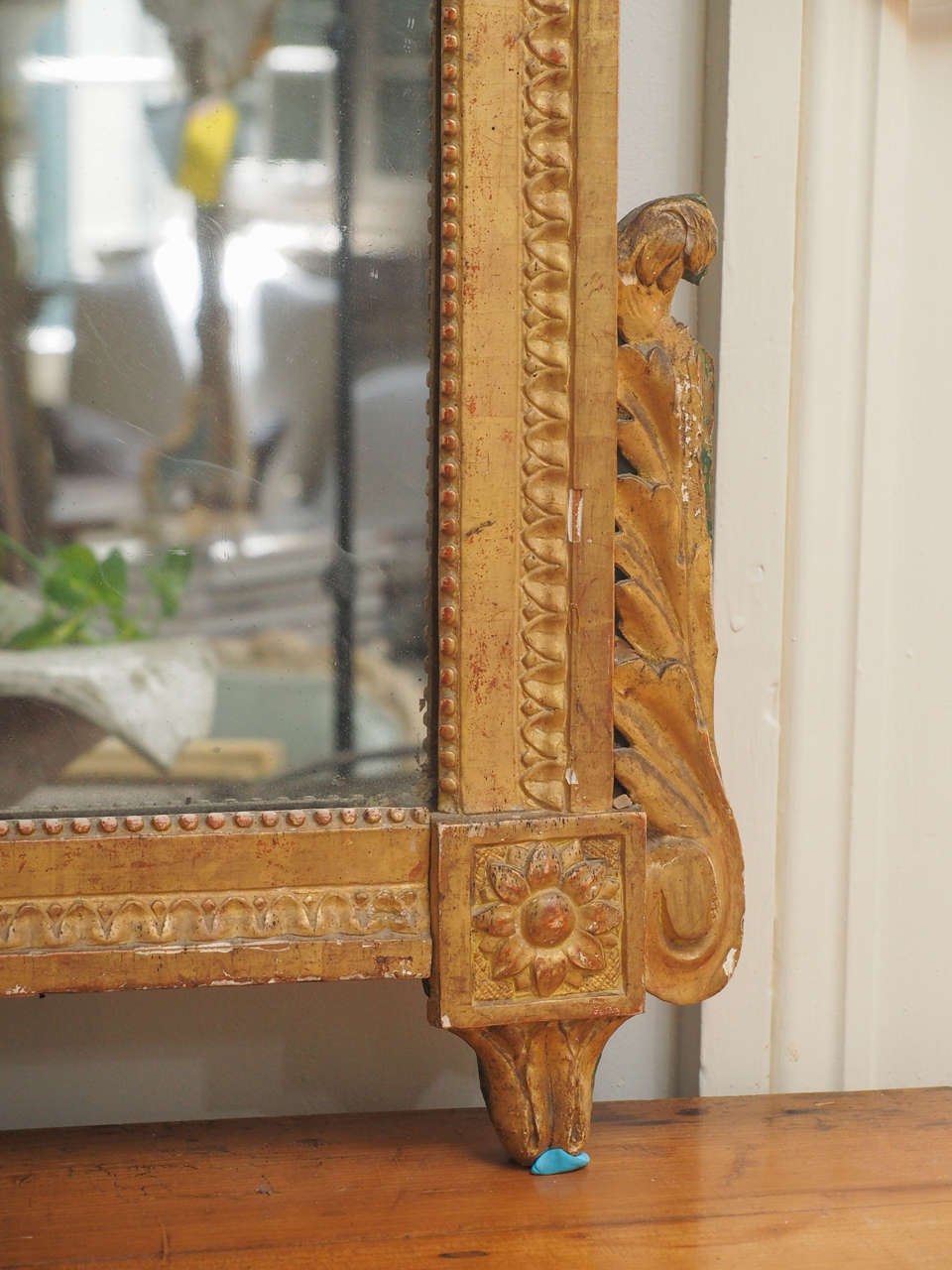 Wood 18th Century Gilt Trumeau Mirror For Sale
