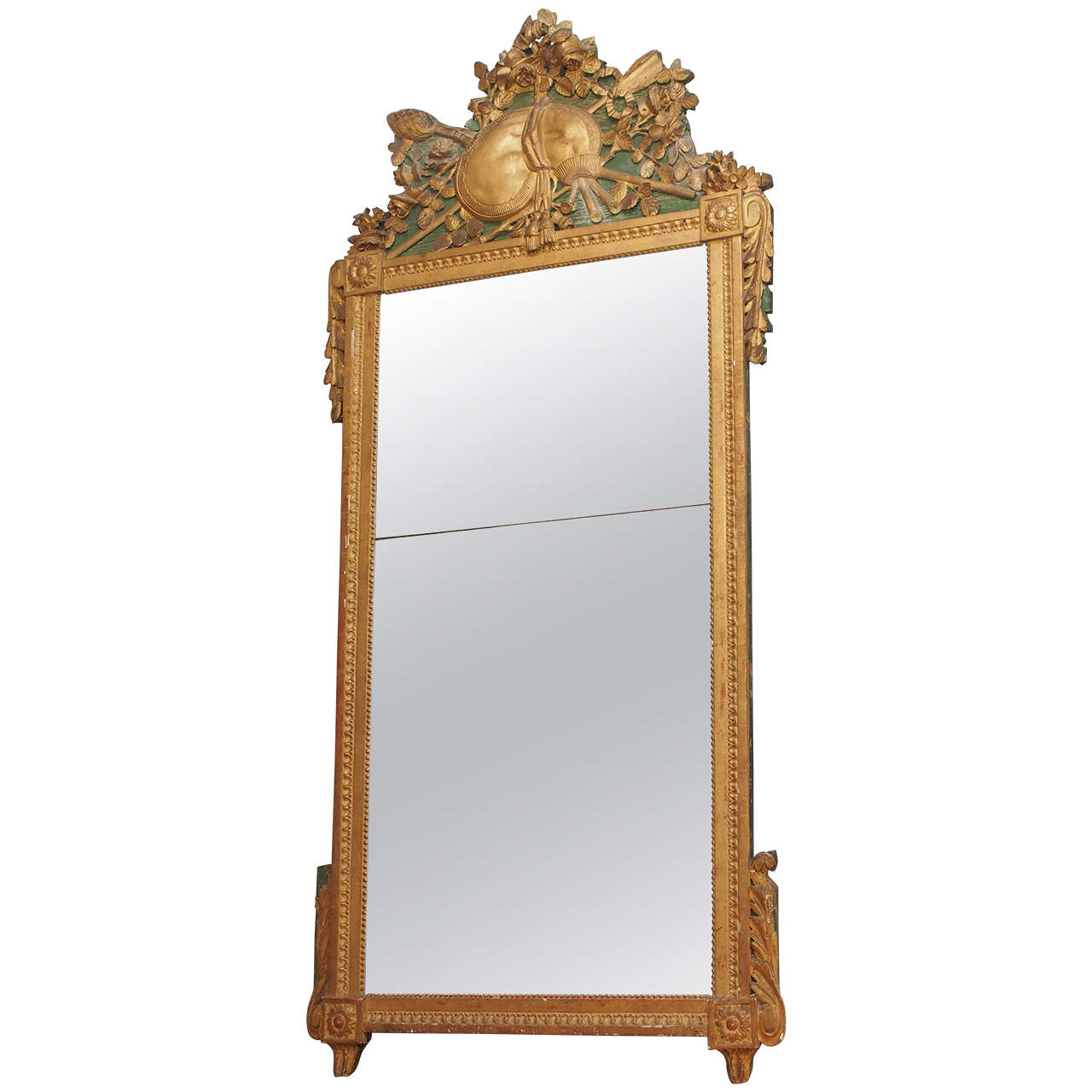18th Century Gilt Trumeau Mirror For Sale