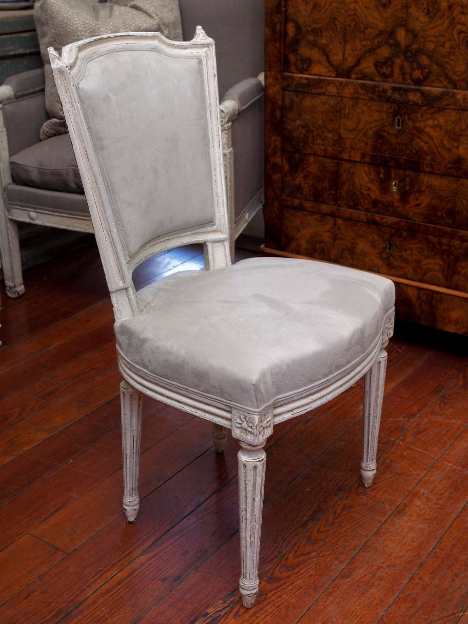 Wood Set of 12 Louis XVI Style Dining Chairs